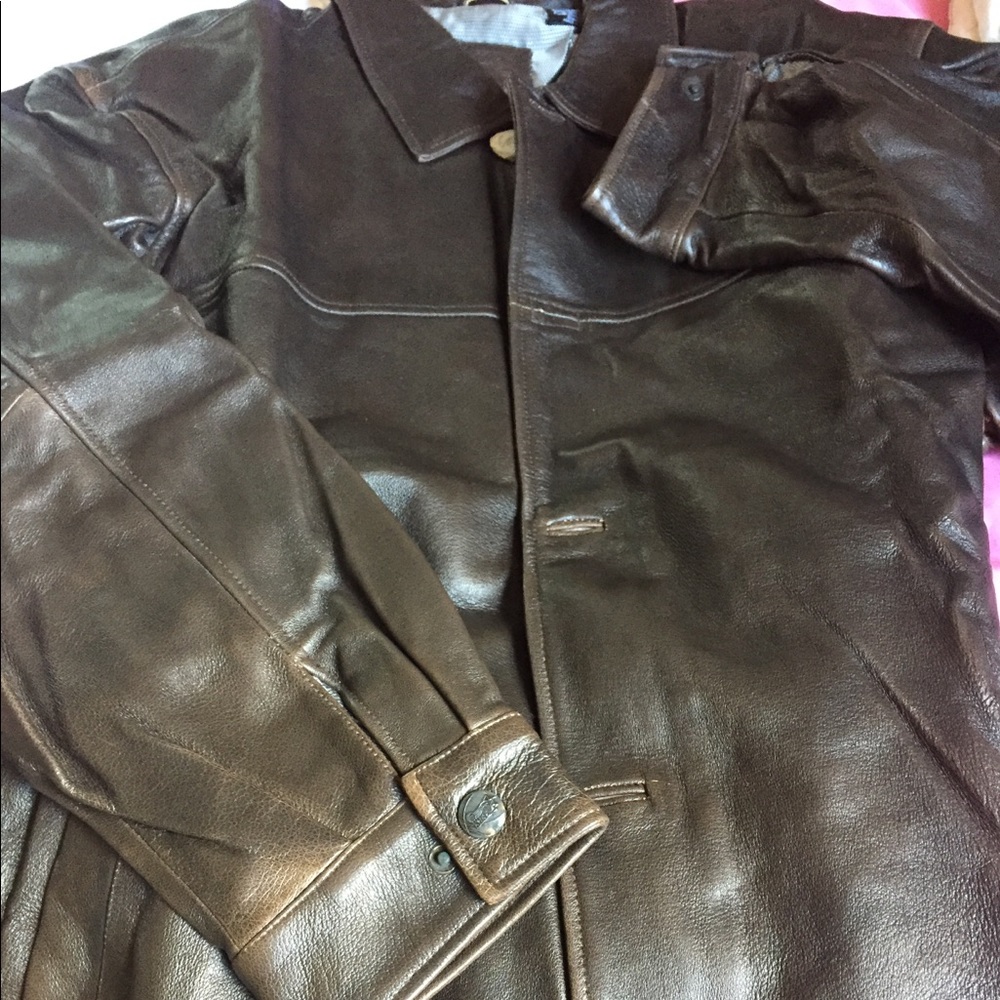 New 76ers Leather car-coat custom made.Few sizes